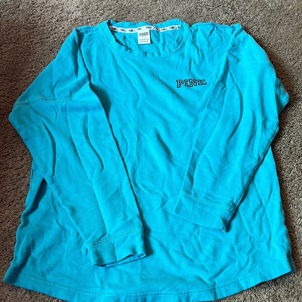 PINK blue crewneck sweatshirt